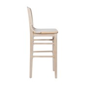 HERCULES School House Back Antique White Wood Restaurant Barstool
