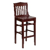 HERCULES Series School House Back Mahogany Wood Restaurant Barstool, XU-DG-W0006BAR-MAH-GG