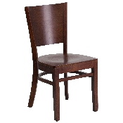 Lacey Series Solid Back Walnut Wood Restaurant Chair, XU-DG-W0094B-WAL-WAL-GG
