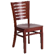 Darby Series Slat Back Mahogany Wood Restaurant Chair, XU-DG-W0108-MAH-MAH-GG