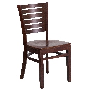 Darby Series Slat Back Walnut Wood Restaurant Chair, XU-DG-W0108-WAL-WAL-GG