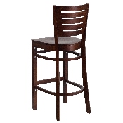 Darby Series Slat Back Walnut Wood Restaurant Barstool, XU-DG-W0108BBAR-WAL-WAL-GG