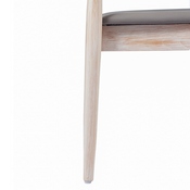 Chester Commercial Grade Solid Wood Antique White Dining Chair with Curved Spindle Backrest and Beige Vinyl Seat, XU-DG-W0359-ANTWHT-GG