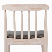 Chester Commercial Grade Solid Wood Antique White Dining Chair with Curved Spindle Backrest and Beige Vinyl Seat, XU-DG-W0359-ANTWHT-GG