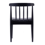 Chester Commercial Grade Solid Wood Black Dining Chair with Curved Spindle Backrest and Black Vinyl Seat, XU-DG-W0359-BLK-GG
