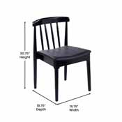 Chester Commercial Grade Solid Wood Black Dining Chair with Curved Spindle Backrest and Black Vinyl Seat, XU-DG-W0359-BLK-GG