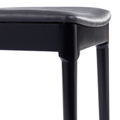 Chester Commercial Grade Solid Wood Black Dining Chair with Curved Spindle Backrest and Black Vinyl Seat, XU-DG-W0359-BLK-GG
