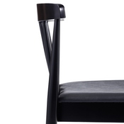 Chester Commercial Grade Solid Wood Black Dining Chair with Curved Spindle Backrest and Black Vinyl Seat, XU-DG-W0359-BLK-GG