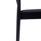 Chester Commercial Grade Solid Wood Black Dining Chair with Curved Spindle Backrest and Black Vinyl Seat, XU-DG-W0359-BLK-GG