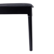 Chester Commercial Grade Solid Wood Black Dining Chair with Curved Spindle Backrest and Black Vinyl Seat, XU-DG-W0359-BLK-GG