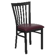 HERCULES Series Black School House Back Metal Restaurant Chair - Burgundy Vinyl Seat, XU-DG6Q4BSCH-BURV-GG