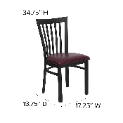 HERCULES Series Black School House Back Metal Restaurant Chair - Burgundy Vinyl Seat, XU-DG6Q4BSCH-BURV-GG