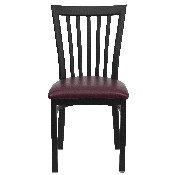 HERCULES Series Black School House Back Metal Restaurant Chair - Burgundy Vinyl Seat, XU-DG6Q4BSCH-BURV-GG