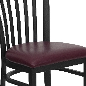HERCULES Series Black School House Back Metal Restaurant Chair - Burgundy Vinyl Seat, XU-DG6Q4BSCH-BURV-GG