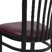 HERCULES Series Black School House Back Metal Restaurant Chair - Burgundy Vinyl Seat, XU-DG6Q4BSCH-BURV-GG