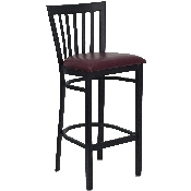 HERCULES Series Black School House Back Metal Restaurant Barstool - Burgundy Vinyl Seat, XU-DG6R8BSCH-BAR-BURV-GG