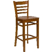 HERCULES Series Ladder Back Cherry Wood Restaurant Barstool, XU-DGW0005BARLAD-CHY-GG