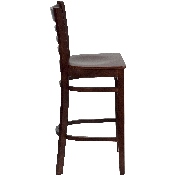 HERCULES Series Ladder Back Mahogany Wood Restaurant Barstool, XU-DGW0005BARLAD-MAH-GG