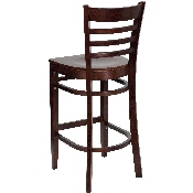 HERCULES Series Ladder Back Mahogany Wood Restaurant Barstool, XU-DGW0005BARLAD-MAH-GG