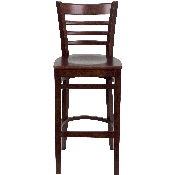 HERCULES Series Ladder Back Mahogany Wood Restaurant Barstool, XU-DGW0005BARLAD-MAH-GG