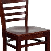 HERCULES Series Ladder Back Mahogany Wood Restaurant Barstool, XU-DGW0005BARLAD-MAH-GG