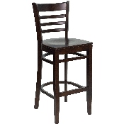 HERCULES Series Ladder Back Walnut Wood Restaurant Barstool, XU-DGW0005BARLAD-WAL-GG