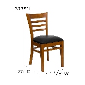 HERCULES Series Ladder Back Cherry Wood Restaurant Chair - Black Vinyl Seat, XU-DGW0005LAD-CHY-BLKV-GG