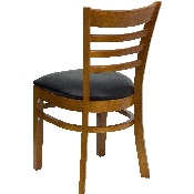 HERCULES Series Ladder Back Cherry Wood Restaurant Chair - Black Vinyl Seat, XU-DGW0005LAD-CHY-BLKV-GG