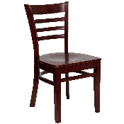 HERCULES Series Ladder Back Mahogany Wood Restaurant Chair, XU-DGW0005LAD-MAH-GG