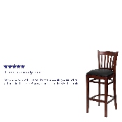 HERCULES Series Vertical Slat Back Mahogany Wood Restaurant Barstool - Black Vinyl Seat, XU-DGW0008BARVRT-MAH-BLKV-GG