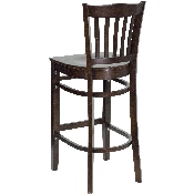 HERCULES Series Vertical Slat Back Walnut Wood Restaurant Barstool, XU-DGW0008BARVRT-WAL-GG
