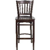 HERCULES Series Vertical Slat Back Walnut Wood Restaurant Barstool, XU-DGW0008BARVRT-WAL-GG