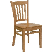 HERCULES Series Vertical Slat Back Natural Wood Restaurant Chair, XU-DGW0008VRT-NAT-GG