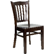 HERCULES Series Vertical Slat Back Walnut Wood Restaurant Chair, XU-DGW0008VRT-WAL-GG