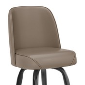 James Commercial Grade Metal Barstool with Beige Swivel Bucket Seat