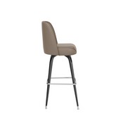James Commercial Grade Metal Barstool with Beige Swivel Bucket Seat
