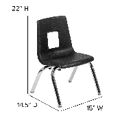 60" Circle Wave Flexible Laminate Activity Table Set with 12" Student Stack Chairs, Oak/Black, XU-GRP-12CH-A60-HCIRC-OAK-T-P-GG
