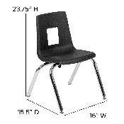 47.5" Circle Wave Flexible Laminate Activity Table Set with 14" Student Stack Chairs, Grey/Black, XU-GRP-14CH-A48-HCIRC-GY-T-P-GG