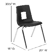 60" Circle Wave Flexible Laminate Activity Table Set with 18" Student Stack Chairs, Oak/Black, XU-GRP-18CH-A60-HCIRC-OAK-T-A-GG