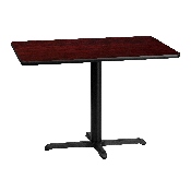 30'' x 42'' Rectangular Mahogany Laminate Table Top with 23.5'' x 29.5'' Table Height Base, XU-MAHTB-3042-T2230-GG