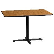 24'' x 42'' Rectangular Natural Laminate Table Top with 23.5'' x 29.5'' Table Height Base, XU-NATTB-2442-T2230-GG
