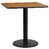 30'' Square Natural Laminate Table Top with 18'' Round Table Height Base, XU-NATTB-3030-TR18-GG