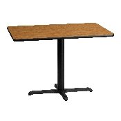 30'' x 42'' Rectangular Natural Laminate Table Top with 23.5'' x 29.5'' Table Height Base, XU-NATTB-3042-T2230-GG