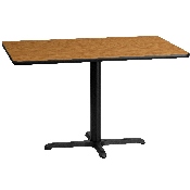 30'' x 48'' Rectangular Natural Laminate Table Top with 23.5'' x 29.5'' Table Height Base, XU-NATTB-3048-T2230-GG