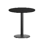 24'' Round Black Laminate Table Top with 18'' Round Table Height Base, XU-RD-24-BLKTB-TR18-GG