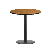 24'' Round Natural Laminate Table Top with 18'' Round Table Height Base, XU-RD-24-NATTB-TR18-GG