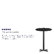 30'' Round Black Laminate Table Top with 22'' x 22'' Bar Height Table Base, XU-RD-30-BLKTB-T2222B-GG