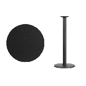 30'' Round Black Laminate Table Top with 18'' Round Bar Height Table Base, XU-RD-30-BLKTB-TR18B-GG
