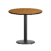 30'' Round Natural Laminate Table Top with 18'' Round Table Height Base, XU-RD-30-NATTB-TR18-GG