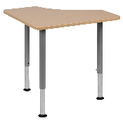 Triangular Natural Collaborative Student Desk (Adjustable from 22.3